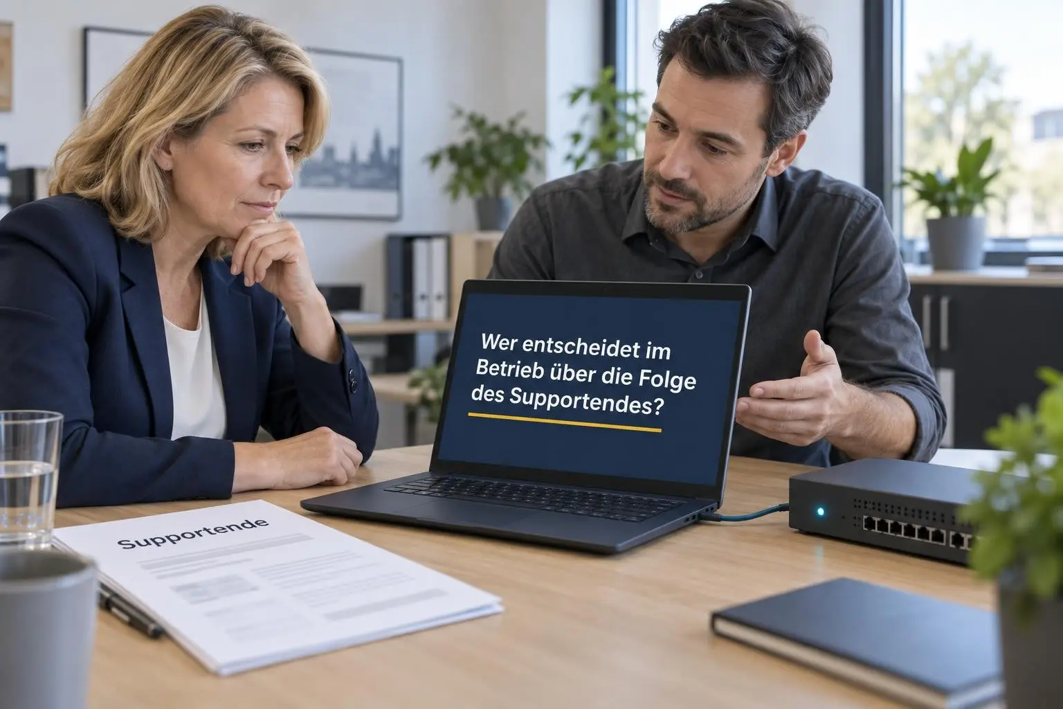 Das Supportende gehört auf den Tisch