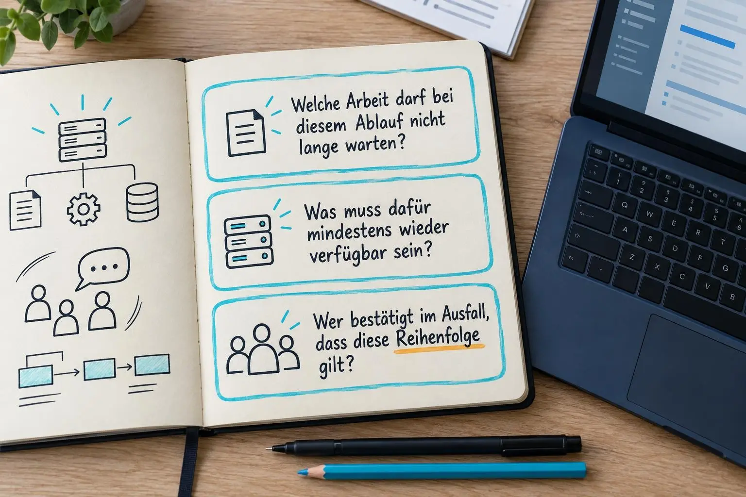 Welche Arbeit muss nach einem IT-Ausfall zuerst wieder laufen?